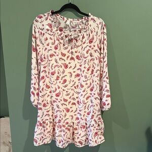 Old Navy Red Floral Tunic Dress